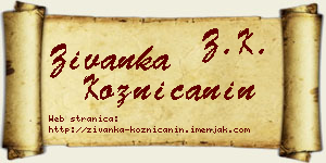 Živanka Kozničanin vizit kartica